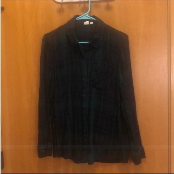 GAP Size Medium Green and Blue Flannel Shirt. - Picture 5 of 8